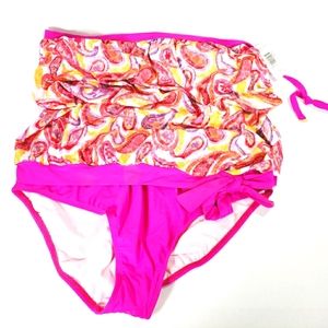 Pink Two Piece Tankini Size 20W Dippin Daisy's